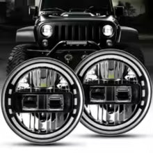 Load image into Gallery viewer, 7-Inch Round LED Headlight with Halo DRL & High/Low Beam