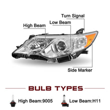 Load image into Gallery viewer, 2012-2014 Toyota Camry Chrome Projector Headlight Assembly Pair