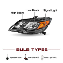 Load image into Gallery viewer, Title: 2014-2015 Honda Civic Coupe OE-Style Halogen Headlight Assembly Pair