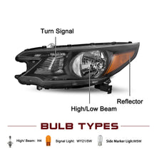 Load image into Gallery viewer, 2012-2014 Honda CR-V Black Headlight Assembly Pair with Amber Corner Lamps