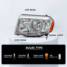 Load image into Gallery viewer, 2009-2011 Honda Pilot Chrome Headlight Assembly Pair with Amber Corner Lamps