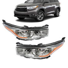 Load image into Gallery viewer, 2014-2016 Toyota Highlander Halogen Projector Headlight Assembly Pair - Chrome
