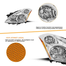Load image into Gallery viewer, 2010-2012 Nissan Altima Sedan Chrome Headlight Assembly Pair with Amber Corners