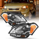 2010-2011 Kia Soul Black Halogen Headlight Assembly Pair with Amber Markers