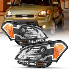 Load image into Gallery viewer, 2010-2011 Kia Soul Black Halogen Headlight Assembly Pair with Amber Markers