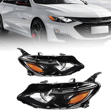 Load image into Gallery viewer, 2019-2022 Chevrolet Malibu Black Projector Headlights, Crystal Clear Lens Assembly, Left & Right Side Pair, Direct OEM Fit