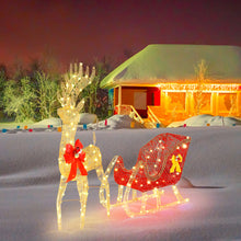 Load image into Gallery viewer, Life Size Outdoor Christmas Reindeer Sleigh Decoration