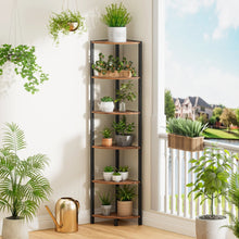 Load image into Gallery viewer, 6-Tier Corner Bookshelf for Living Room, Bedroom, Kitchen, Bathroom