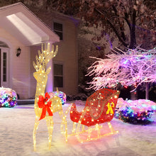 Load image into Gallery viewer, Life Size Outdoor Christmas Reindeer Sleigh Decoration