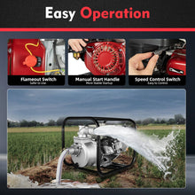 Load image into Gallery viewer, Gas Water Pump 6.5HP 4 Stroke High Flow 9510 GPH 92 Ft Lift Portable Transfer Pump for Irrigation Drainage