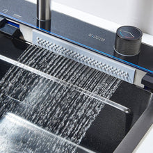 Load image into Gallery viewer, Waterfall Kitchen Sink Stainless Steel with Faucet Single Bowl Workstation Sink Cup Washer Soap Dispenser