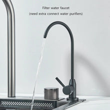 Load image into Gallery viewer, Waterfall Kitchen Sink Stainless Steel with Faucet Single Bowl Workstation Sink Cup Washer Soap Dispenser