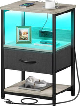 Load image into Gallery viewer, Nightstand with Charging Station