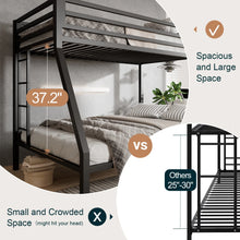 Load image into Gallery viewer, Twin Over Full Metal Bunk Bed With Removable Ladder