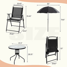 Load image into Gallery viewer, 4 Person Outdoor Patio Dining Set With Umbrella