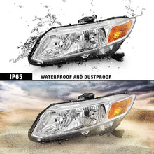 Load image into Gallery viewer, 2012-2015 Honda Civic Sedan Black Housing Headlights, 2012 2013 Civic Coupe Headlamp Pair with Amber Reflector, Professional Replacement Set