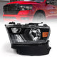 2019-2024 Dodge Ram 1500 Black Headlight, Passenger Side (RH) Halogen Lamp with High/Low Beam Bulbs Included