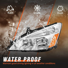 Load image into Gallery viewer, 2003-2007 Honda Accord Chrome Headlights, Amber Corner Housing Assembly, 2/4DR Pair Set, Direct OEM Bolt On Replacement