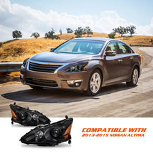 Load image into Gallery viewer, 2013-2015 Nissan Altima 4 Door Sedan Black Projector Headlights Lamps Pair