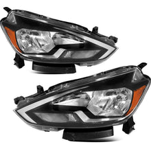 Load image into Gallery viewer, 2016-2019 Nissan Sentra 4 Door Chrome Headlights, Amber Corner Housing Assembly, Left & Right Side Pair, Direct OEM Replacement