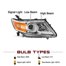Load image into Gallery viewer, 2011-2017 Honda Odyssey Chrome Headlights, Amber Corner Housing Assembly, Left & Right Side Pair, Direct OEM Fitment