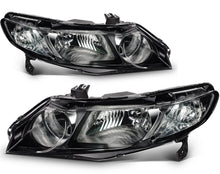 Load image into Gallery viewer, 2006-2011 Honda Civic Sedan Headlights, LH & RH Set for 1.8L & 2.0L 4 Door, Direct OEM Fitment Black Housing Assemblya