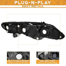 Load image into Gallery viewer, 2006-2011 Honda Civic 4 Door Chrome Headlights, Crystal Clear Lens Assembly, Left & Right Side Pair, Direct OEM Replacement