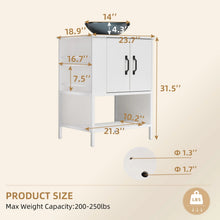 Load image into Gallery viewer, 24" Single Bathroom Vanity with Ceramic Sink Combo, Modern Wood Grain Storage Cabinet, Floating/Floor Mount Vanity Set with Integrated Basin
