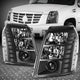 2007-2014 Cadillac Escalade HID Headlights, Black Housing Clear Lens Projector Assembly, ESV EXT Pair, Direct OEM Fitment