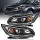 2013-2015 Honda Accord Sedan Headlights Pair, Professional Projector Halogen Headlamp (W/O LED DRL Models), LH+RH Side Replacement, Black