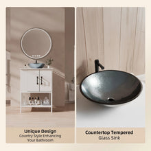 Load image into Gallery viewer, 24" Single Bathroom Vanity with Ceramic Sink Combo, Modern Wood Grain Storage Cabinet, Floating/Floor Mount Vanity Set with Integrated Basin