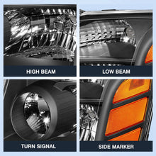 Load image into Gallery viewer, 2004-2015 Nissan Titan & 2004-2007 Armada Black Headlight Assembly (Left & Right Pair)