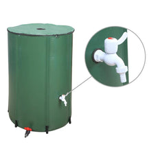 Load image into Gallery viewer, 100 Gallon Portable Rain Barrel, Foldable Water Catcher with 360° Mesh Top, Dual High Flow Spigots & Emergency Water Storage Kit