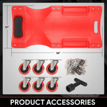 Load image into Gallery viewer, 36" Low Profile Automotive Creeper, 17" Wide Rolling Mechanic Board with 6 Swivel Casters & Padded Headrest, 300 lbs Capacity