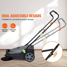 Load image into Gallery viewer, 25.6" Walk Behind Hand Push Floor Sweeper, Manual Industrial Road Sweeper with 5 Gallon Waste Container for Driveways & Warehouses
