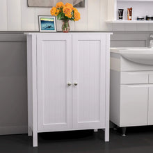 Load image into Gallery viewer, Wooden Bathroom Storage Cabinet with 3 Shelves, Double Door Floor Organizer for Towels & Toiletries, Water Resistant P2 MDF