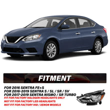 Load image into Gallery viewer, 2016-2019 Nissan Sentra 4 Door Chrome Headlights, Amber Corner Housing Assembly, Left & Right Side Pair, Direct OEM Replacement