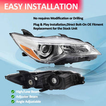 Load image into Gallery viewer, 2015-2017 Toyota Camry Projector Headlights, Chrome Housing Clear Lens Assembly, LE SE XLE XSE Pair, Direct OEM Fitment