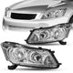 2008-2012 Honda Accord 4 Door Chrome Headlights, Clear Corner Lens Assembly, Left & Right Side Pair, Direct OEM Replacement