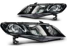 Load image into Gallery viewer, 2006-2011 Honda Civic Sedan Headlights, LH & RH Set for 1.8L & 2.0L 4 Door, Direct OEM Fitment Black Housing Assemblya