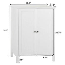 Load image into Gallery viewer, Wooden Bathroom Storage Cabinet with 3 Shelves, Double Door Floor Organizer for Towels & Toiletries, Water Resistant P2 MDF
