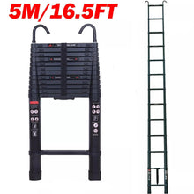 Load image into Gallery viewer, Telescoping Ladder Compact Extension Aluminum with 2 Detachable Roof Hooks