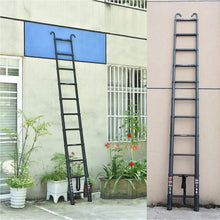 Load image into Gallery viewer, Telescoping Ladder Compact Extension Aluminum with 2 Detachable Roof Hooks