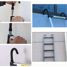 Load image into Gallery viewer, Telescoping Ladder Compact Extension Aluminum with 2 Detachable Roof Hooks