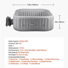 Load image into Gallery viewer, 6 Person Portable Inflatable Hot Tub Spa
