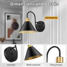 Load image into Gallery viewer, 2PKS Battery Operated Wall Sconces with Remote Dimmable Wireless LED Wall Lamp