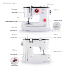Load image into Gallery viewer, Electric Portable Sewing Machine for Beginners, 12 Built in Stitches with Extension Table