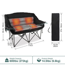 Load image into Gallery viewer, Heated Double Camping Chair