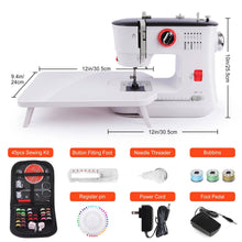 Load image into Gallery viewer, Electric Portable Sewing Machine for Beginners, 12 Built in Stitches with Extension Table