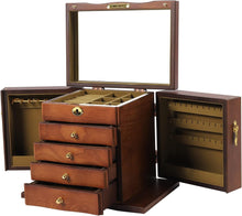 Load image into Gallery viewer, Jewelry Box Organizer with Mirror 5 Layer Large 4 Drawers